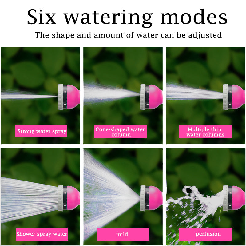 15m Portable Garden Hose Reel Set - 7-Pattern Multifunctional Spray Gun for Car Wash & Watering